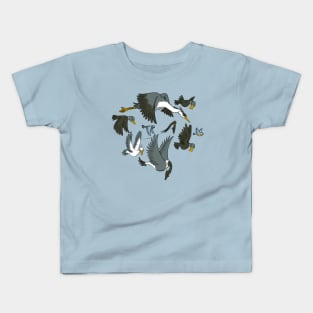 Illustrated Flock of Birds Kids T-Shirt